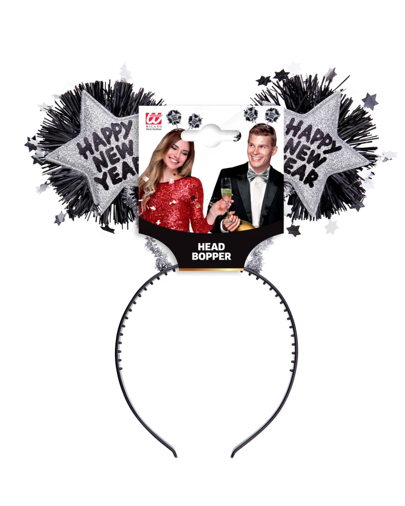Сребърна диадема с надпис Happy New Year