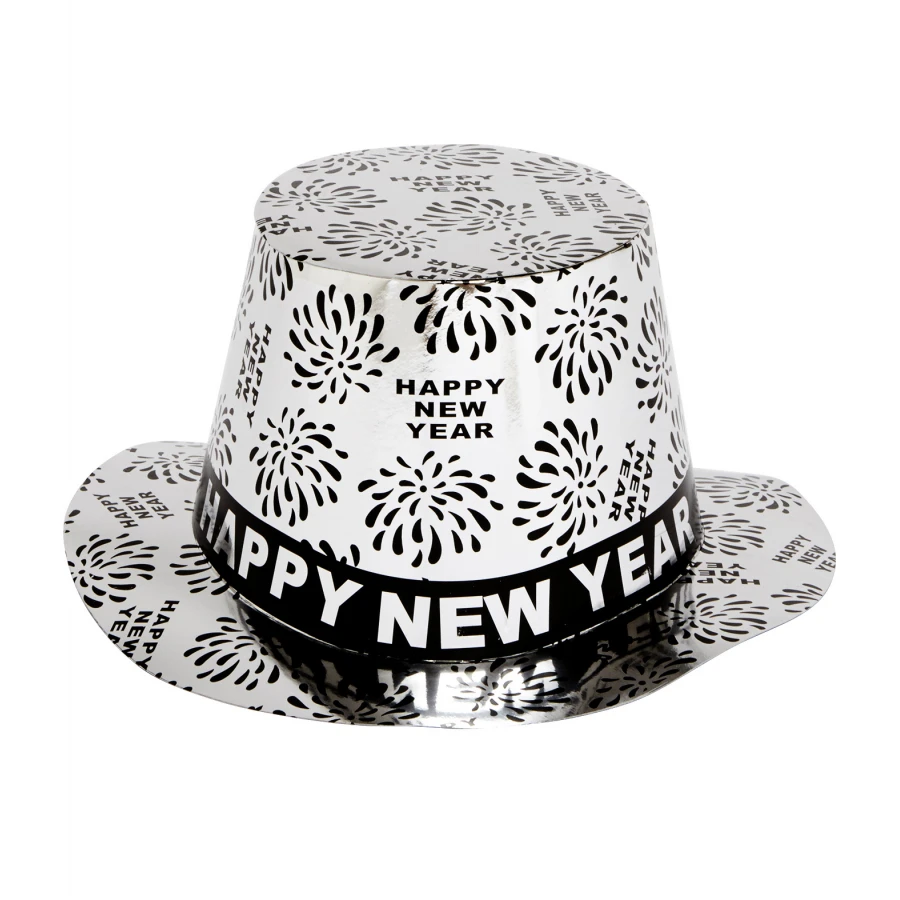 Сребърна шапка с надпис Happy New Year