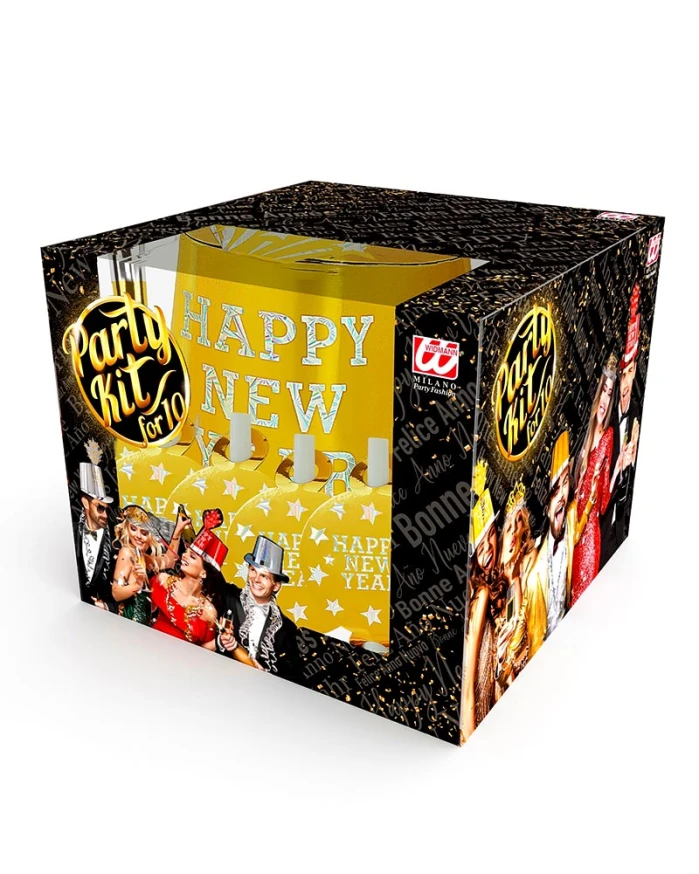 Златен комплект за парти Happy New Year – 30 бр