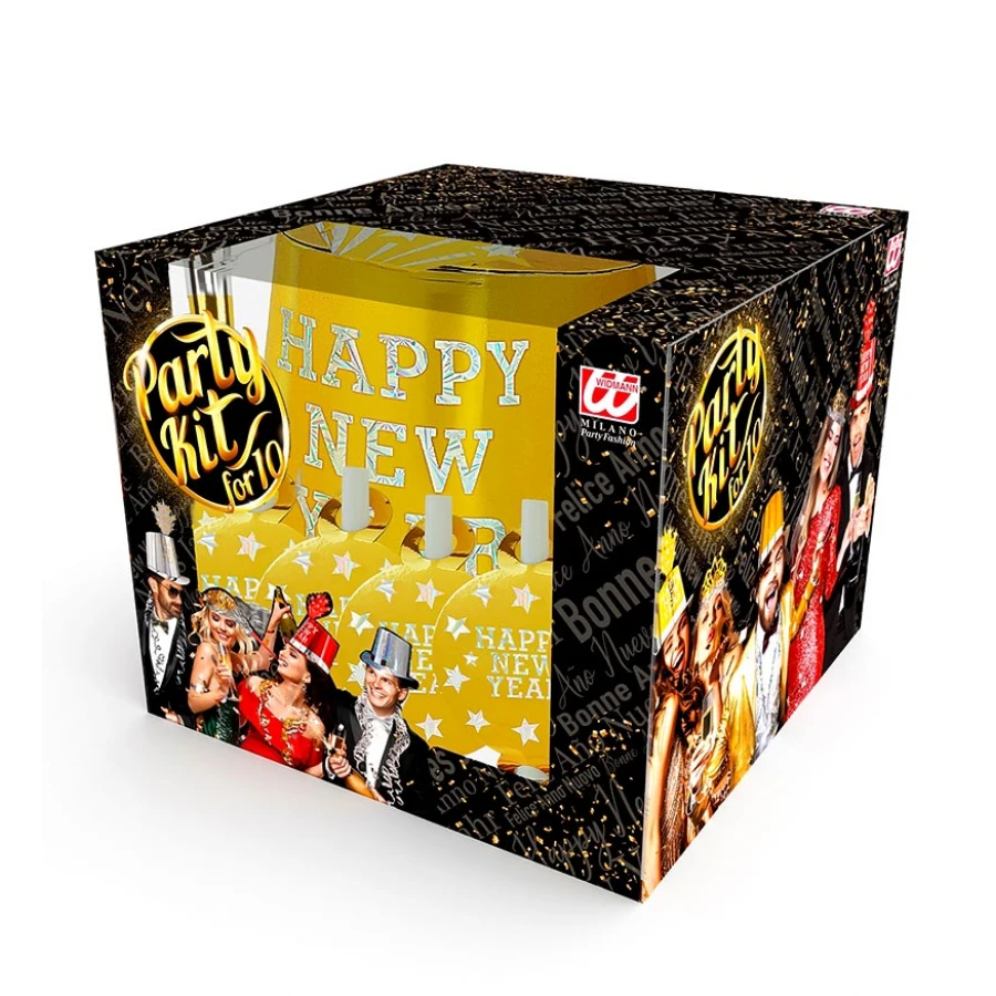 Златен комплект за парти Happy New Year – 30 бр