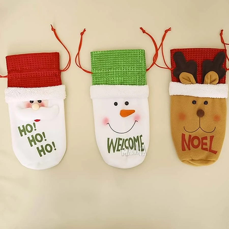 Коледна украса за бутилка - Ho Ho Ho
