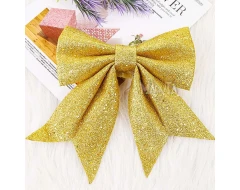 Голяма коледна панделка в златен цвят