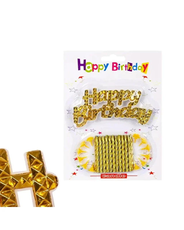 Комплект свещи Happy Birthday надпис 24 свещи 12 поставки