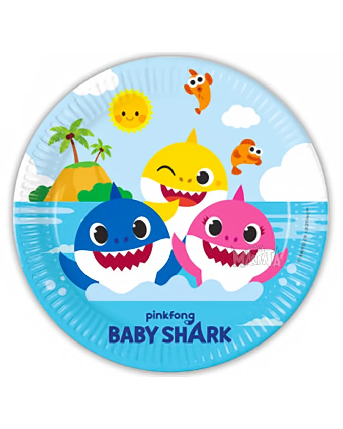 Парти чинии - Baby shark 8бр