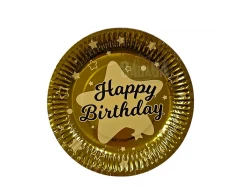 Парти чинии с надпис Happy Birthday 10бр