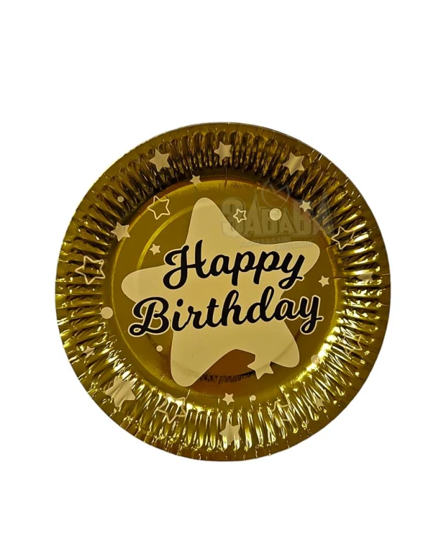 Парти чинии с надпис Happy Birthday 10бр