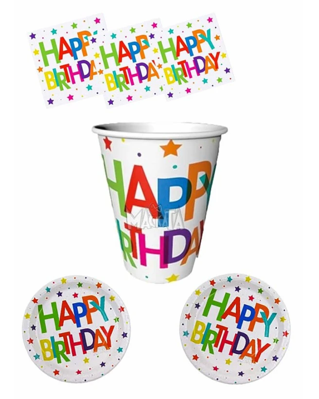 Парти сет - Happy Birthday 48бр