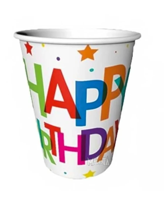 Парти чаши - Happy Birthday 8бр.