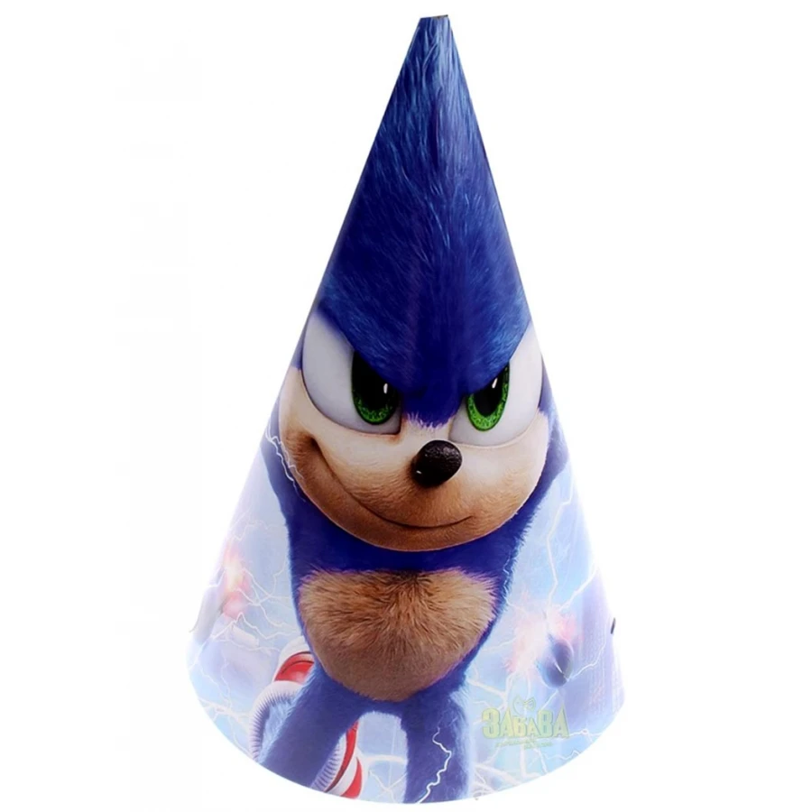 Комплект за рожден ден Sonic с картонена торта, подарък и украса - банер, балон
