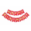Парти украса - Банер Happy Birthday в червен цвят