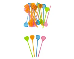 Коктейлна украса за хапки - сърца 25бр