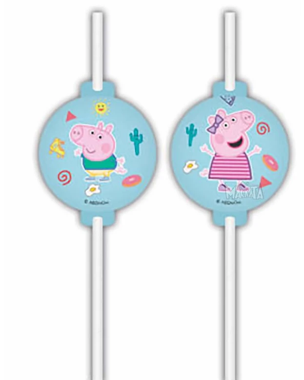 Парти сламки - Peppa Pig 4бр