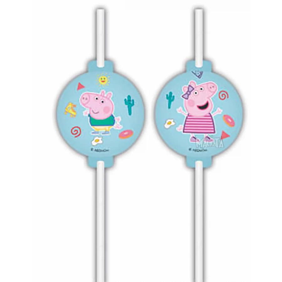 Парти сламки - Peppa Pig 4бр