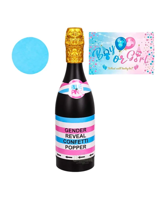 Цилиндър със сини конфети за обявяване на момче на Gender Reveal парти