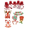 Комплект Коледа в офиса с коледни шапки, диадеми, балони Merry Christmas, очила, папийонки и тиранти