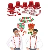 Комплект Коледа в офиса с коледни шапки, диадеми, балони Merry Christmas, очила, папийонки и тиранти