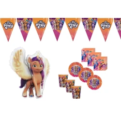 Комплект за рожден ден Малкото пони (My Little Pony) с балон и украса за 16 гости