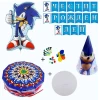 Комплект за рожден ден Sonic с картонена торта, подарък и украса - банер, балон