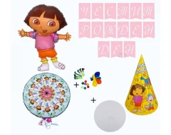 Комплект за украса на рожден ден в детската градина - Дора