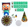 Minecraft парти комплект с банер и картонена торта, балон и парти шапка