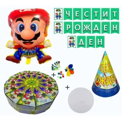 Комплект за украса на рожден ден в детската градина - Super Mario