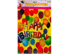 Парти покривка - Happy Birthday в жълт цвят