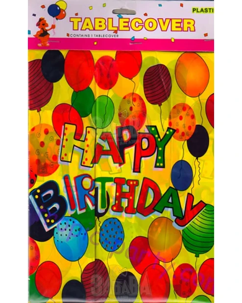 Парти покривка - Happy Birthday в жълт цвят