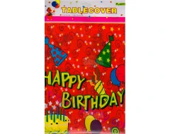 Парти покривка - Happy Birthday в червен цвят