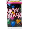 Парти покривка - Happy Birthday в черен цвят