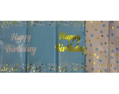 Парти покривка - Happy Birthday в син цвят