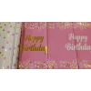 Парти покривка - Happy Birthday в розов цвят