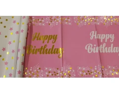 Парти покривка - Happy Birthday в розов цвят