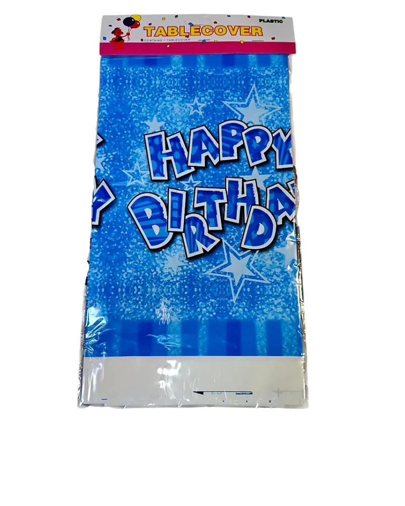 Парти покривка Happy Birthday син цвят