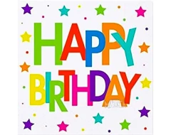 Парти салфетки - Happy Birthday 16бр