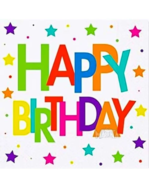 Парти салфетки - Happy Birthday 16бр
