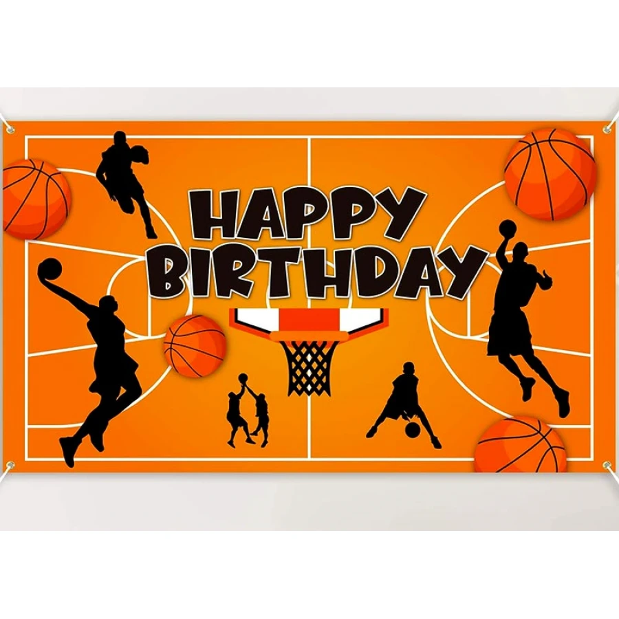 Банер Happy Birthday баскетбол текстилен 70x100 см