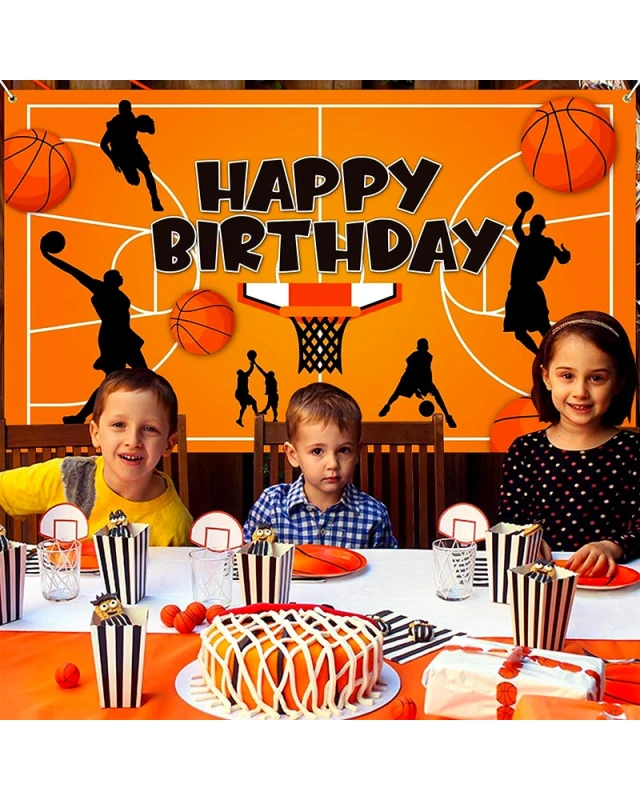 Банер Happy Birthday баскетбол текстилен 70x100 см