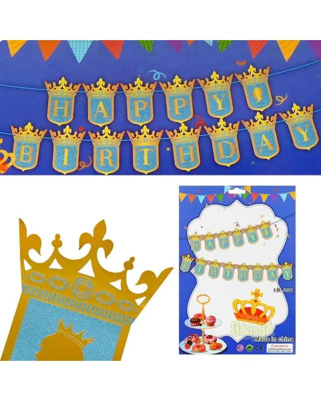 Парти банер Happi Birthday с коронки 56377-2