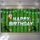 Банер Happy Birthday футбол с купа текстилен 70x100 см