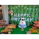 Банер Happy Birthday футбол с купа текстилен 70x100 см