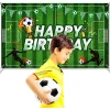 Банер Happy Birthday футбол с купа текстилен 70x100 см