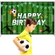Банер Happy Birthday футбол с купа текстилен 70x100 см