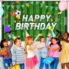 Банер Happy Birthday футбол с купа текстилен 70x100 см