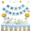 Парти украса - банер Happy Birthday в син цвят