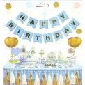 Парти украса - банер Happy Birthday в син цвят