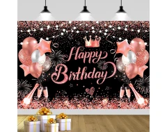 Банер Happy Birthday с корона