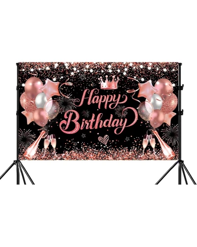 Банер Happy Birthday с корона текстилен 70x100 см