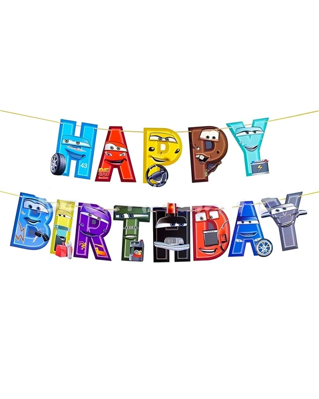 Банер Happy Birthday Маккуин Светкавицата 3 метра