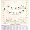 Парти украса - банер Happy Birthday в бял цвят