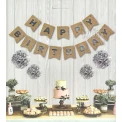 Парти украса - банер Happy Birthday в цвят старо злато